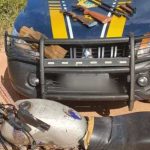 Homem é flagrado pela PRF com motor de motocicleta roubada e armas no sul de Roraima