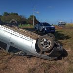 Homem perde controle da direção e capota carro na RR-205