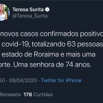 Prefeita de Boa Vista anuncia morte de mais uma paciente; Governo divulga boletim errado e apaga
