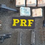 Dois são presos pela PRF com armas, munições e mais de R$ 46 mil em Boa Vista