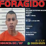 Dicap divulga imagem de preso que fugiu da Cadeia Pública de Boa Vista e pede ajuda da população Foto de Wilhame Estefane Wilson Batista, foragido da Justiça