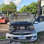 Passageira fica ferida após motorista sem CNH causar acidente em Boa Vista