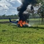 Helicóptero suspeito de dar apoio a garimpo é destruído após fazer pouso de emergência no interior de Roraima
