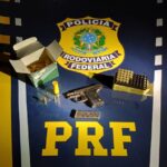 Pistola e 64 munições são apreendidas em ações da PRF em Boa Vista