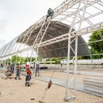 Estrutura do Boa Vista Junina 2025 começa ser montada na praça Fábio Paracat