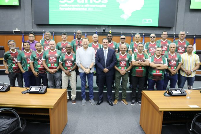 07.08.2025 - Jogadores e comissão técnica do Atlético Roraima - Comenda Orgulho de Roraima - foto Alfredo Maia