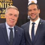 Samir Xaud e Carlo Ancelotti acompanham em Washington o sorteio dos grupos da Copa do Mundo de 2026 Samir Xaud