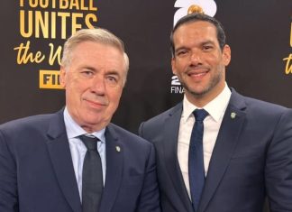 Samir Xaud e Carlo Ancelotti acompanham em Washington o sorteio dos grupos da Copa do Mundo de 2026 Samir Xaud