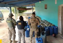 Operação apreende 8 mil litros de combustível e mercúrio em base do garimpo ilegal em Iracema prf
