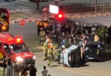 Acidente com capotamento na Ville Roy deixa duas jovens em estado grave na capital