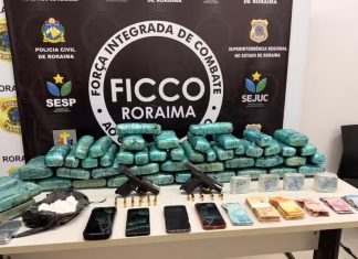 Ficco prende trio com 38 kg de drogas, armas e R$ 46 mil em Boa Vista ficco