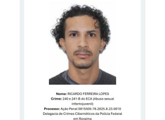 Polícia Federal divulga imagem de condenado por abuso sexual infantil em Roraima ascom pf