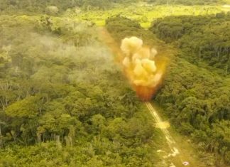 Forças Armadas explodem mais uma pista clandestina na Terra Yanomami garimpo
