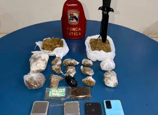 Polícia prende dupla com drogas, balanças e celulares no Senador Hélio Campos