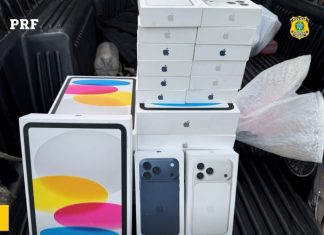 PRF apreende iPads e iPhones de descaminho e prende homem por imigração ilegal em Boa Vista prf