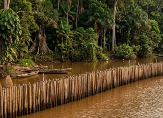 Guiana usa barragens de bambu para conter erosão e recuperar manguezais no litoral