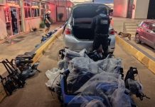 Guarda Municipal de Bonfim apreende mercadorias e 8 motos elétricas de descaminho na fronteira com a Guiana