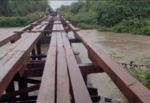 Ponte começa a ceder na RR-203 e moradores relatam isolamento na Serra do Tepequém