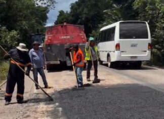Helena Lima fiscaliza obra em trecho da BR-174 na terra indígena Waimiri-Atroari