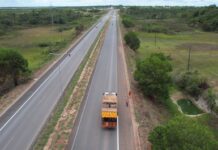 DNIT implanta nova sinalização em trecho da BR-401, em Roraima
