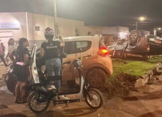 Pneu de caminhonete se solta após batida e atinge adolescente no Airton Rocha