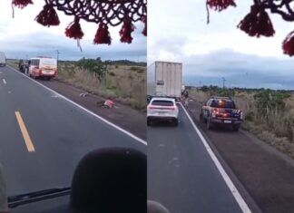 Ciclista de 72 anos morre após colisão com ônibus escolar na BR-174 em Boa Vista