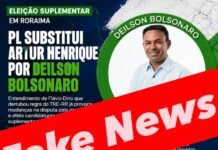 FALSO: imagem usa nome do Roraima1 para espalhar informação falsa sobre substituição de candidatura no PL