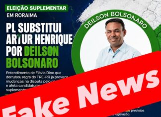 FALSO: imagem usa nome do Roraima1 para espalhar informação falsa sobre substituição de candidatura no PL