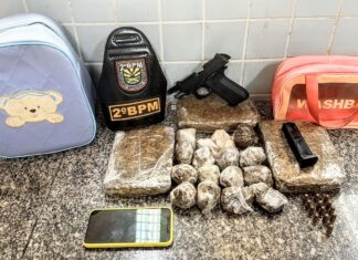 Grávida é presa com drogas e pistola de numeração suprimida em Boa Vista mulher grávida tráfico