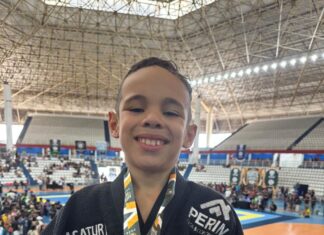 Roraimense de 7 anos conquista ouro no Norte Brasileiro de Jiu-Jitsu em Manaus