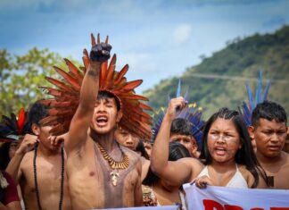 Mobilização indígena contra o marco temporal interdita trecho ao Norte da BR-174 em Roraima Mobilização indígena contra o marco temporal interdita trecho ao Norte da BR-174 em Roraima