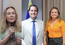 Três candidatos ao Senado aparecem tecnicamente empatados em Roraima, aponta Quaest Teresa Surita (MDB), Nicoletti (PL) e Helena Lima (PSD).