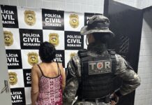 Mulher é presa com 21 porções de crack e simulacros de arma em Boa Vista