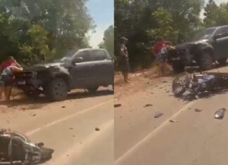 Motociclista morre após colisão com caminhonete na RR-452, em Alto Alegre acidente colisão
