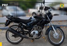 Motocicleta furtada em maio é recuperada pela PRF em Boa Vista motocicleta moto prf