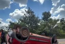 Homem de 63 anos morre após carro capotar na BR-174, em Amajari Homem de 63 anos morre após carro capotar na BR-174, em Amajari