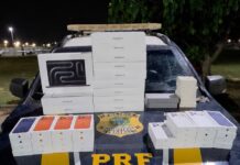 PRF apreende 30 iPhones e outros eletrônicos sem nota fiscal em Boa Vista PRF