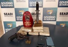 Polícia apreende 12 porções de skunk e revólver carregado durante abordagem em casa no Jardim Tropical em Boa Vista Polícia Militar apreendeu drogas, um revólver calibre .38 e seis munições durante ação