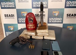 Polícia apreende 12 porções de skunk e revólver carregado durante abordagem em casa no Jardim Tropical em Boa Vista Polícia Militar apreendeu drogas, um revólver calibre .38 e seis munições durante ação