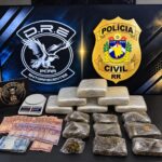 Casal é preso com 13 kg de skunk durante operação da Polícia Civil em Boa Vista Casal é preso com 13 kg de skunk durante operação da Polícia Civil em Boa Vista