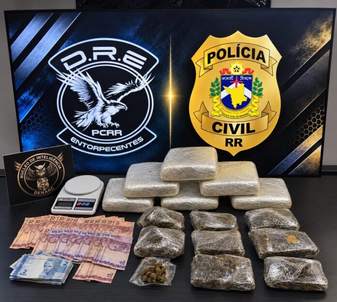 Casal é preso com 13 kg de skunk durante operação da Polícia Civil em Boa Vista