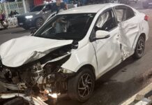 Acidente entre carro e duas motos deixa três feridos na Ene Garcez acidente