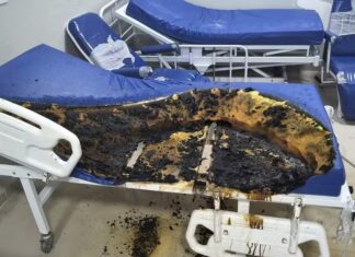 Paciente ateia fogo em colchão no bloco psiquiátrico do HGR HGR bombeiros incêndio colchão paciente