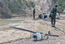 Exército apreende bomba de garimpo e dois motores em área da Raposa Serra do Sol, em Uiramutã Exército apreende bomba de garimpo e dois motores em área da Raposa Serra do Sol, em Uiramutã