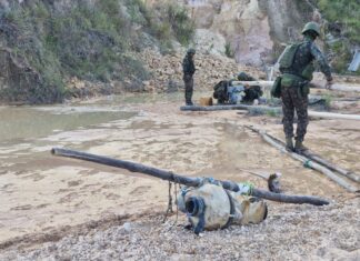 Exército apreende bomba de garimpo e dois motores em área da Raposa Serra do Sol, em Uiramutã Exército apreende bomba de garimpo e dois motores em área da Raposa Serra do Sol, em Uiramutã