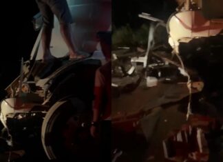 Motorista fica preso às ferragens após colisão entre caminhões na BR-174 Caminhão motorista