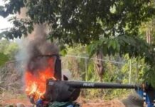 FAB intercepta helicóptero vindo da Venezuela e aeronave é destruída em Roraima Helicóptero