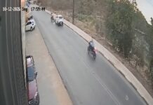 Motociclista embriagado e sem habilitação fica ferido após bater em carro em Boa Vista