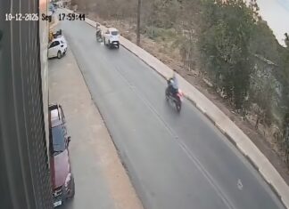 Motociclista embriagado e sem habilitação fica ferido após bater em carro em Boa Vista